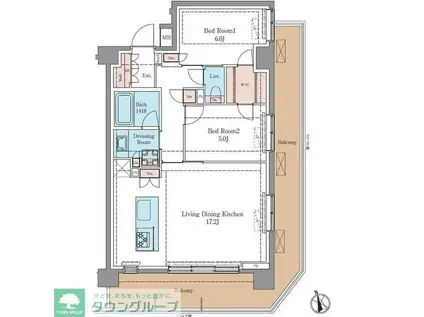 LUXENAPAWS藤沢(2LDK/3階)の間取り写真