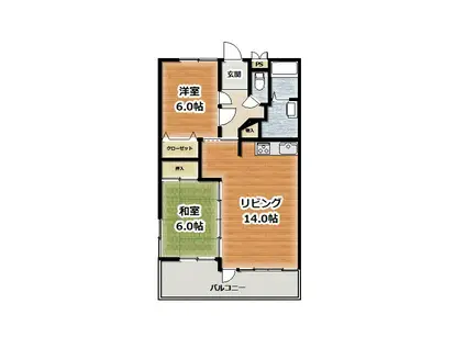 コーポIK(2LDK/2階)の間取り写真