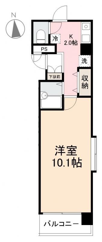 ＪＲ高徳線 栗林公園北口駅 徒歩12分 4階建 築27年(1K/3階)の間取り写真