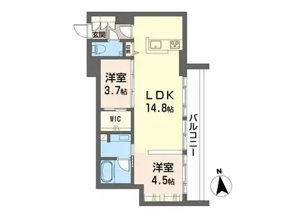 ON THE T(2LDK/3階)の間取り写真