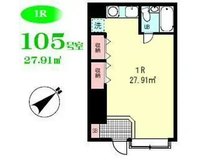 エステートショーワ(ワンルーム/1階)の間取り写真