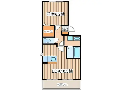 コンフォールえのき弐番館(1LDK/3階)の間取り写真