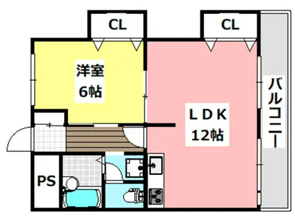 ステイションコーポ(1LDK/5階)の間取り写真