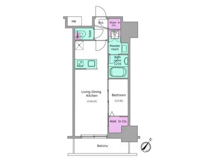 アーバネックス日本橋茅場町(1LDK/5階)の間取り写真