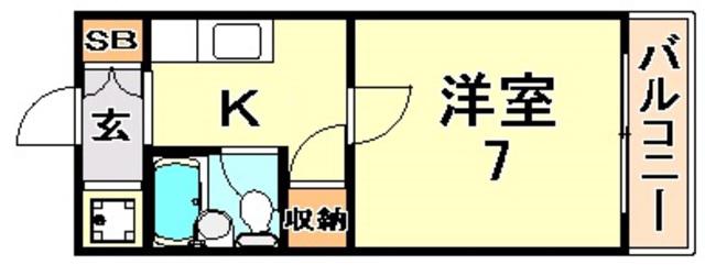 コーポアガペ(1K/4階)の間取り写真