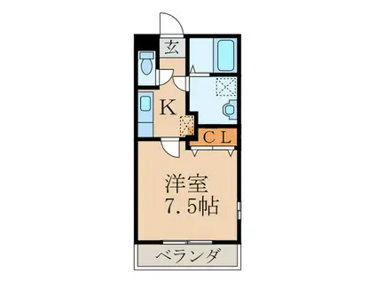 アゴラA(1K/1階)の間取り写真