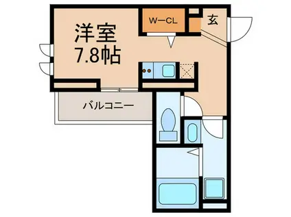 LIBERTY CITY TAKAMIYA(ワンルーム/3階)の間取り写真