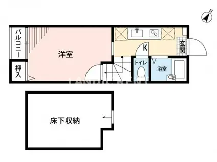 カトルセゾン博多(1K/1階)の間取り写真