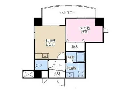 アルプス西梅田(1LDK/8階)の間取り写真