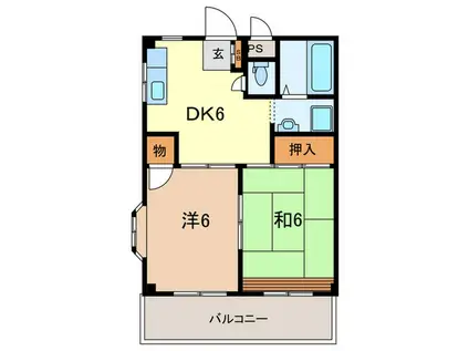 メゾン長栄II(2DK/3階)の間取り写真