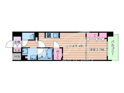 アーバネックス同心II(1LDK/14階)の間取り写真