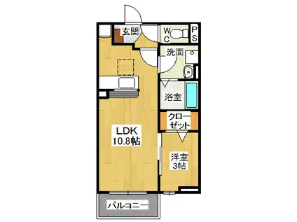 FOREST清荒神(1LDK/1階)の間取り写真