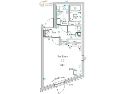 ラフィスタ品川西大井(1K/2階)の間取り写真