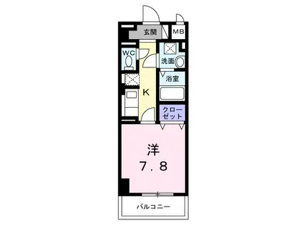 サンライズ 江平中町(1K/5階)の間取り写真