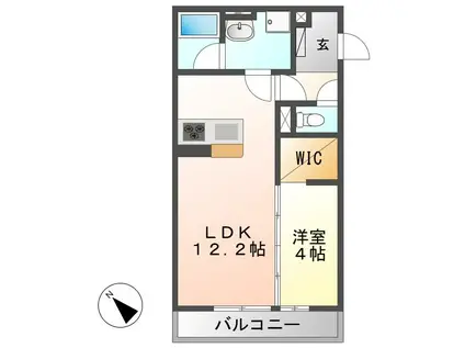 WISE SQUARE(1LDK/3階)の間取り写真
