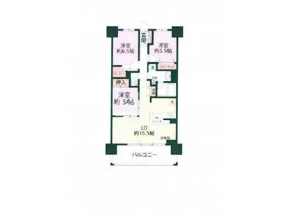 レーベン長岡寺島町VERTALIER(3LDK/11階)の間取り写真