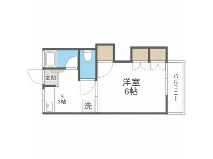 エスポアール二日市(1K/2階)の間取り写真