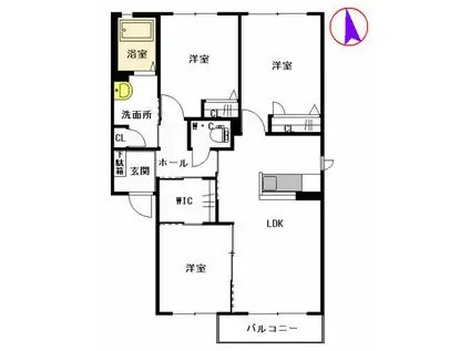 サンビレッジ高良(3LDK/2階)の間取り写真