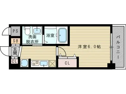 エステムコート新大阪VIII レヴォリス(1K/6階)の間取り写真