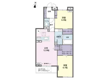スカイタウン参番館(2LDK/3階)の間取り写真