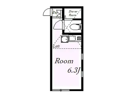 ユナイト塩浜ガリレオ(ワンルーム/2階)の間取り写真