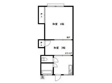 ローク目白台(2K/1階)の間取り写真
