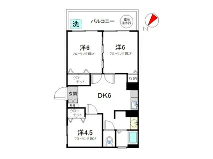 明治通ビル(3DK/3階)の間取り写真