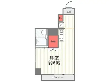 第3大野ビル サダサンズ(ワンルーム/3階)の間取り写真
