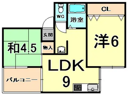 アカネマンション(2LDK/1階)の間取り写真