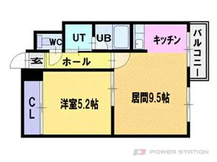シティハウス大谷地(1LDK/4階)の間取り写真