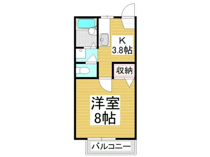 フレグランス郵とぴあA(1K/2階)の間取り写真