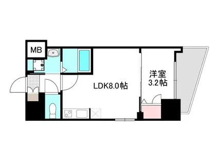 S-RESIDENCE国泰寺I(1LDK/3階)の間取り写真