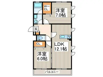 LAPIS LAZULI(2LDK/1階)の間取り写真