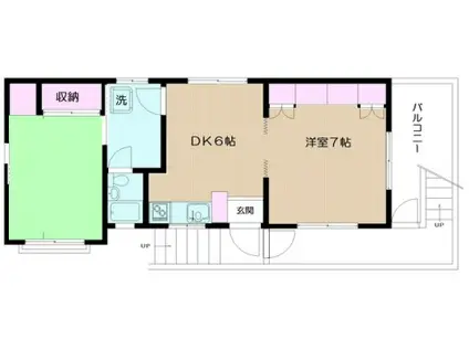 HOUSE-R・ハウスアール(2DK/2階)の間取り写真