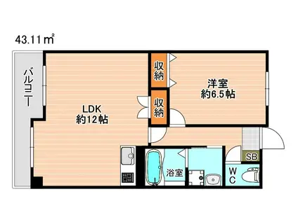 ジャミロ小倉(1LDK/8階)の間取り写真