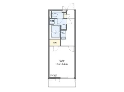 クレイノ矢南(1K/3階)の間取り写真