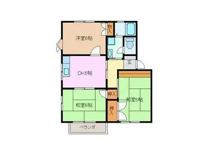 コンフォールA棟(3DK/2階)の間取り写真