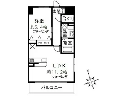 パークアレー川口(1LDK/7階)の間取り写真