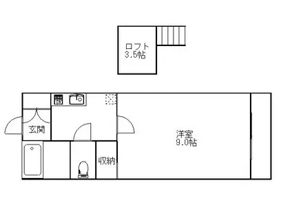 ブルーメンプラツェ(1SK/2階)の間取り写真