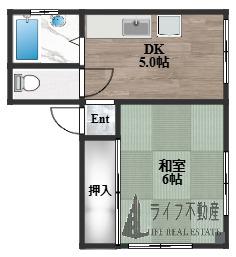 坂下マンション(1DK/3階)の間取り写真