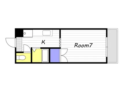 サンライズII(1K/2階)の間取り写真