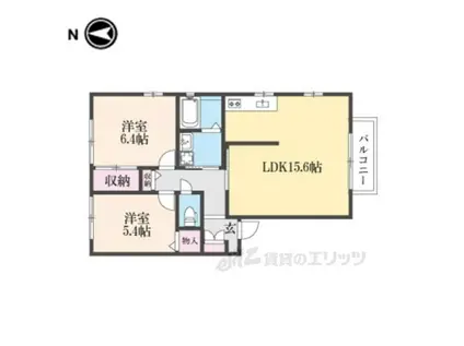 リバーパークス(2LDK/1階)の間取り写真