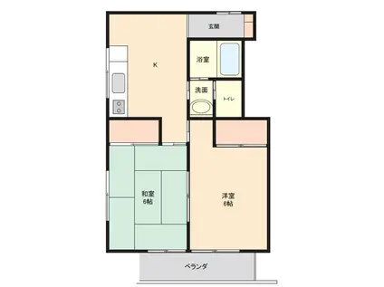 シャトレ浦賀(2DK/3階)の間取り写真