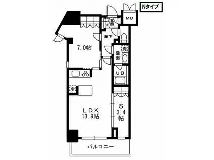 レジディア杉並方南町(2LDK/8階)の間取り写真