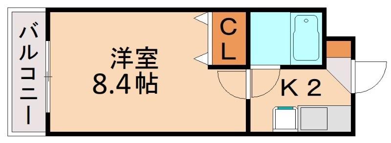 フラット7(1K/1階)の間取り写真