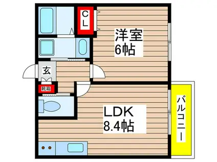 コネクトパーク1番館(1LDK/2階)の間取り写真