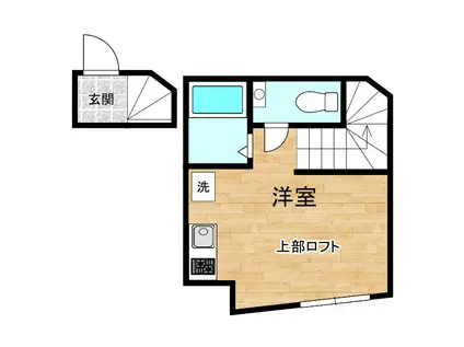 オーパスワン松庵(ワンルーム/2階)の間取り写真