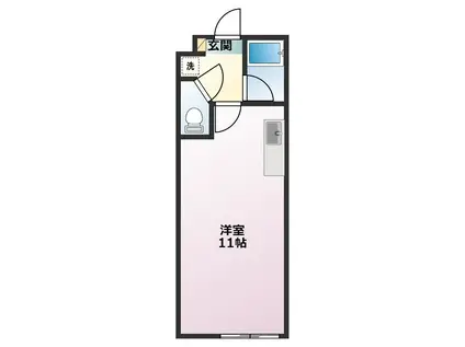 セザンヌ王ヶ崎(ワンルーム/1階)の間取り写真