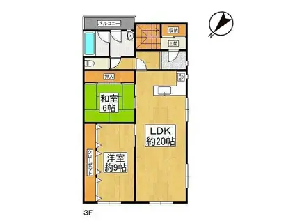 AKEBONOレジデンス(2SLDK/3階)の間取り写真