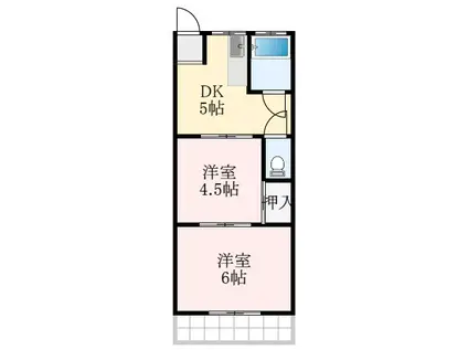 第3岩見ビル(2K/1階)の間取り写真